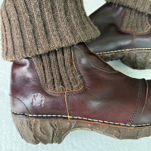 Size 6 - EUC El Naturalista Yggdrasil Red Leather Fold Over Sock Boots - Picture 2 of 11